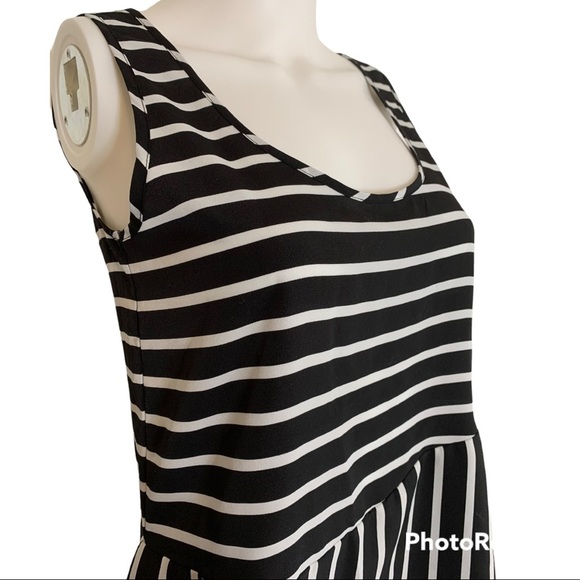 GAP Black Striped Breton Peplum Tank Top S - Picture 3 of 12